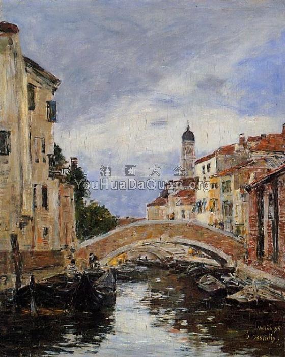 Small Canal in Venice - 尤金·布丹